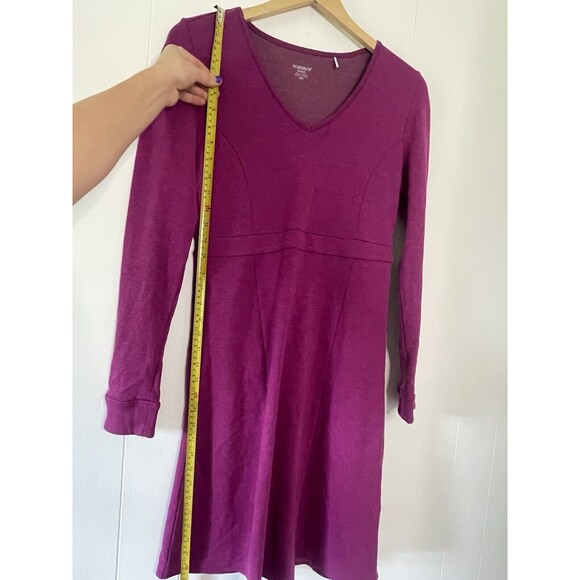 Toad & Co Dress Fuchsia Pink Long Sleeve Fit Flare Soft Outdoor Womens Small* - Picture 14 of 16